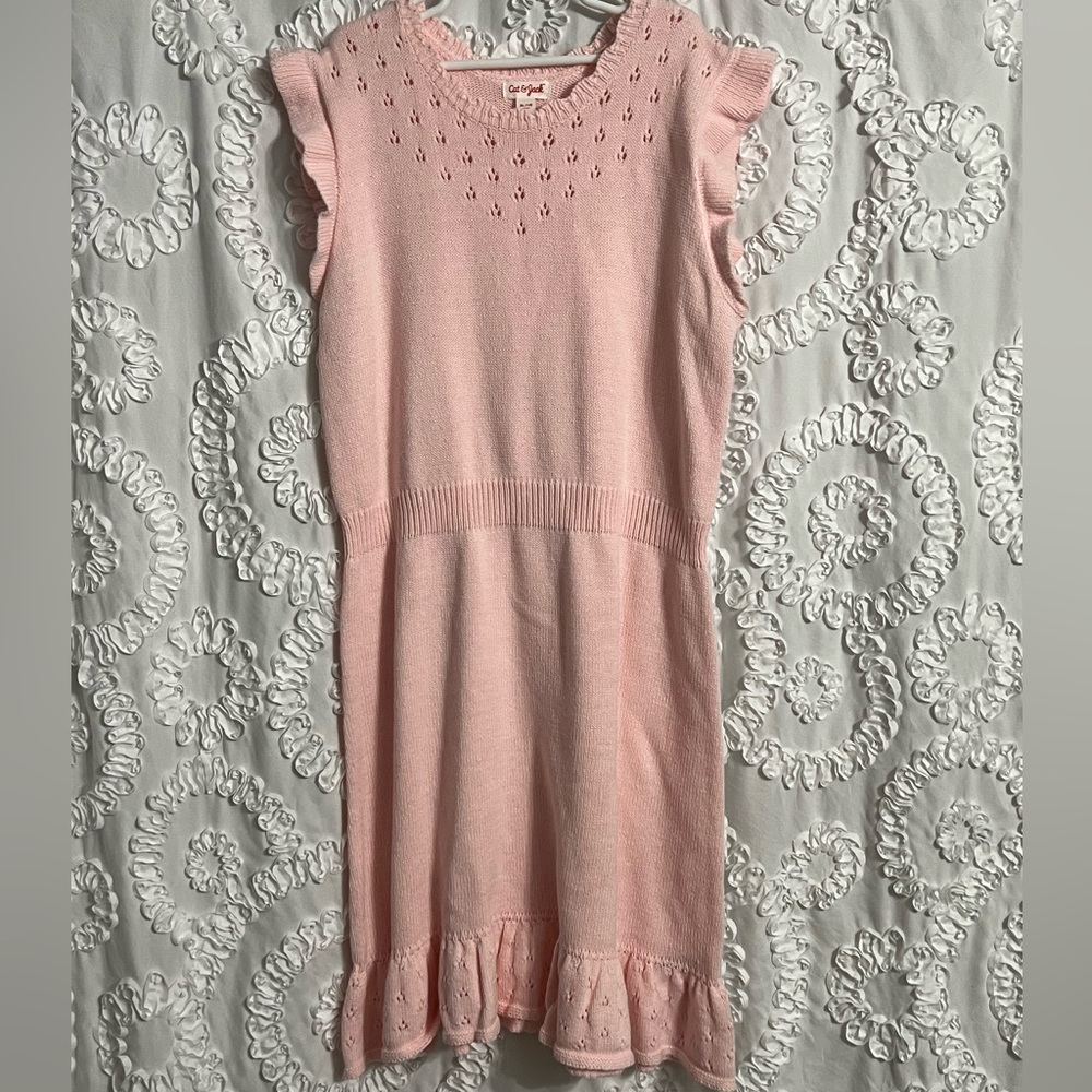 NWOT Girls Cat & Jack Pink Sweater Dress Sz M(8) Soft Stretch Comfortable